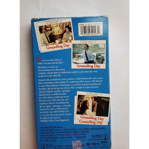 Groundhog Day - VHS Tape 1993 - Bill Murray Andie MacDowell - Picture 5 of 5